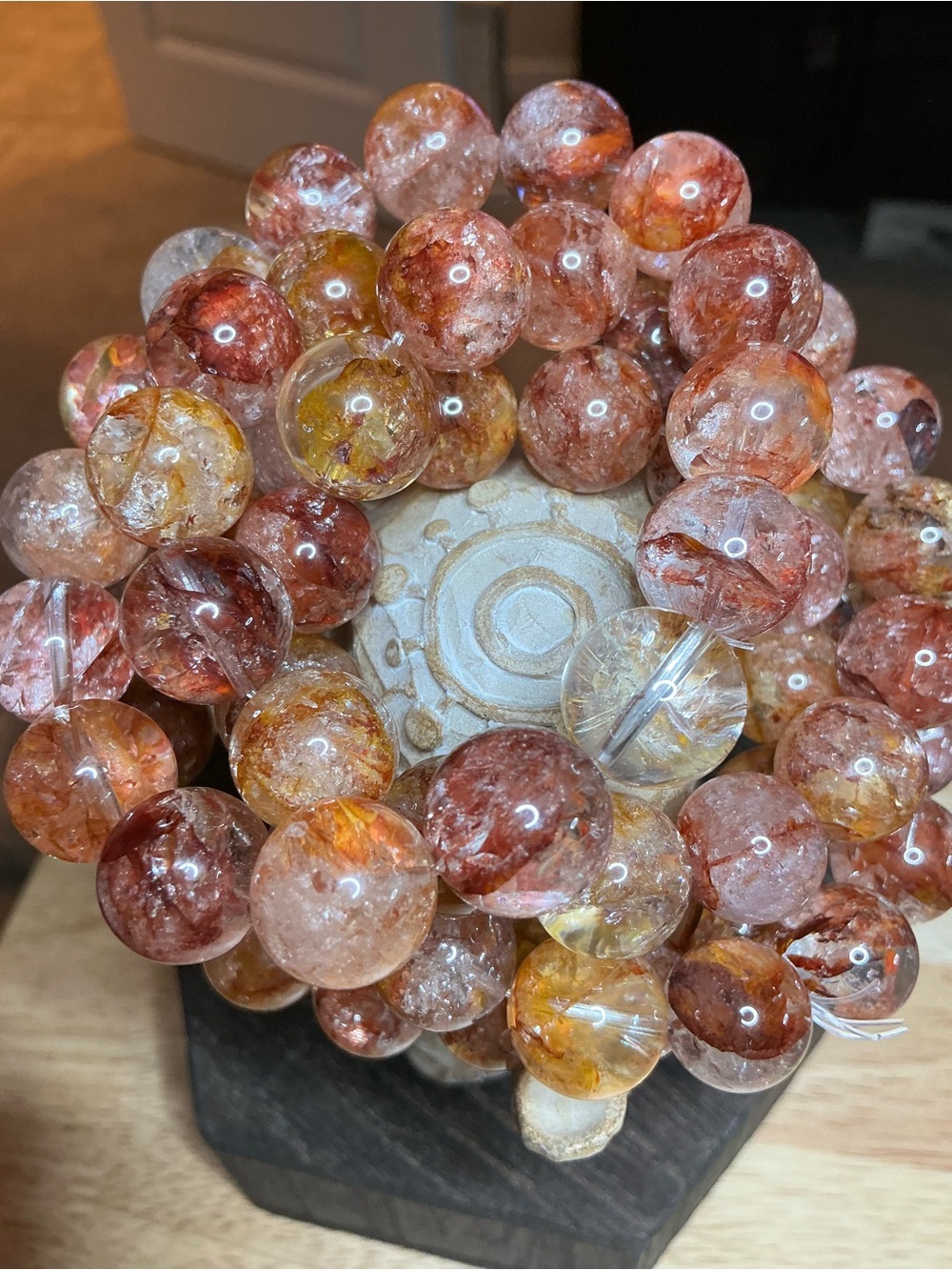 Solar Flare: Shiny Hematoid Herkimer 13mm - Picture 7 of 7